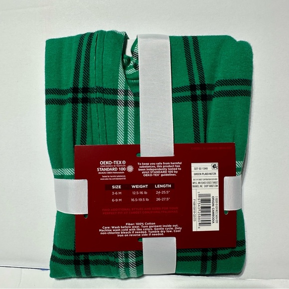 Baby Wondershop Green Plaid Family Matching Footed Pajamas - Picture 2 of 5